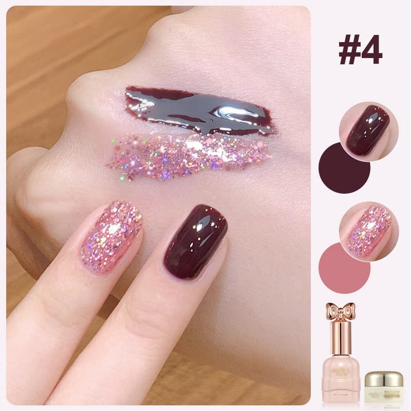 Set di Smalti per Unghie Glitter Bicolore Glamoroso