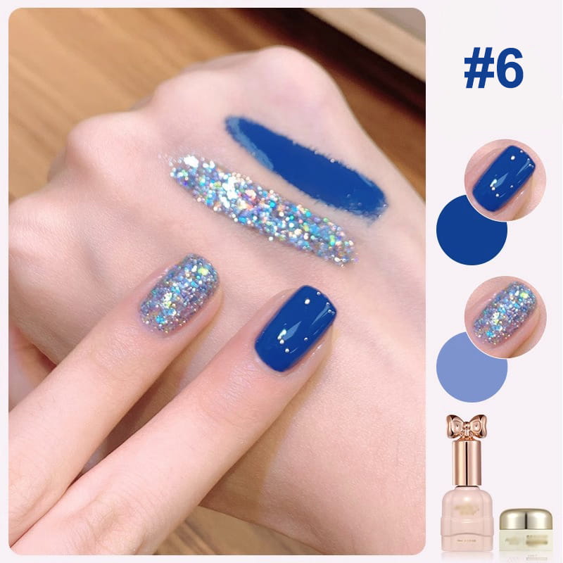 Set di Smalti per Unghie Glitter Bicolore Glamoroso