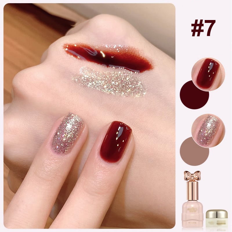 Set di Smalti per Unghie Glitter Bicolore Glamoroso