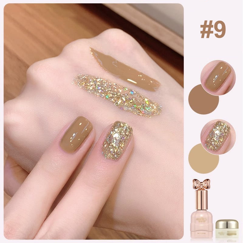 Set di Smalti per Unghie Glitter Bicolore Glamoroso