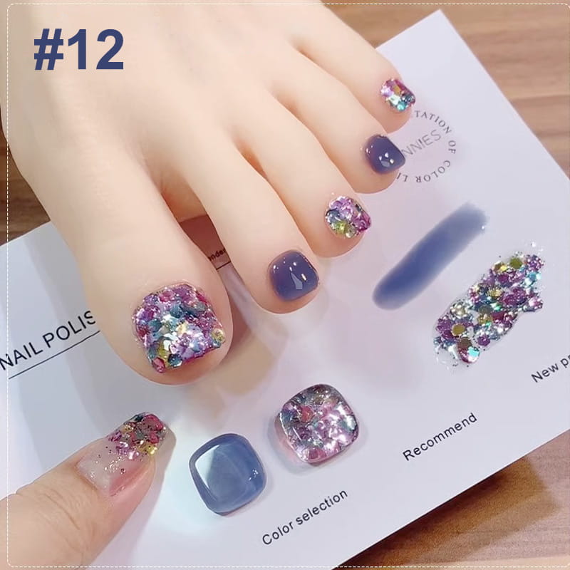 Set di Smalti per Unghie Glitter Bicolore Glamoroso