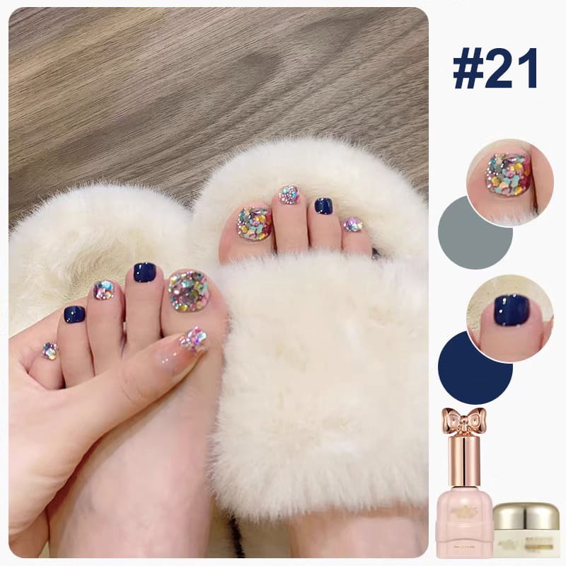 Set di Smalti per Unghie Glitter Bicolore Glamoroso
