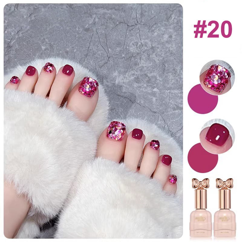Set di Smalti per Unghie Glitter Bicolore Glamoroso