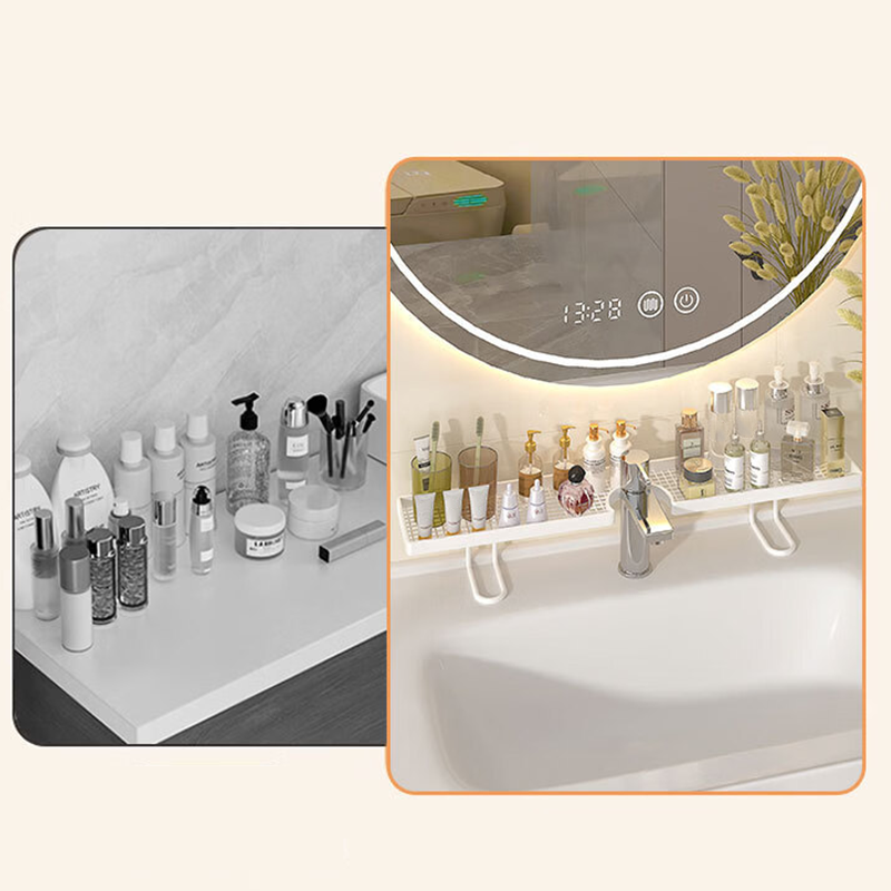 🔥50% di Sconto Offerta Limitata! 💦 Addio al Disordine e al Calcare sul Piano Lavandino 🔥 Mensola Organizer per Lavandino da Appoggio sul Rubinetto