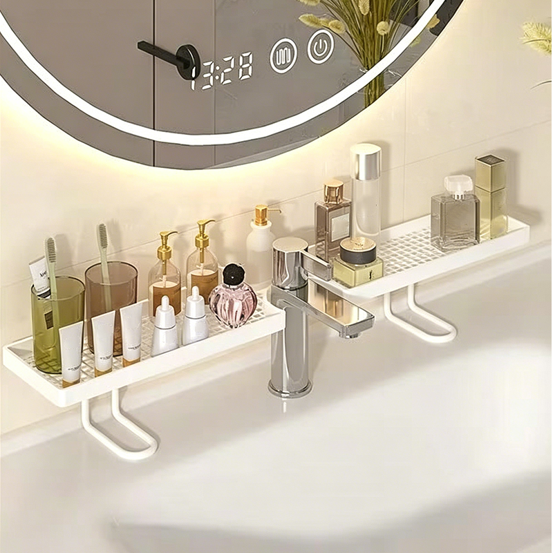 🔥50% di Sconto Offerta Limitata! 💦 Addio al Disordine e al Calcare sul Piano Lavandino 🔥 Mensola Organizer per Lavandino da Appoggio sul Rubinetto