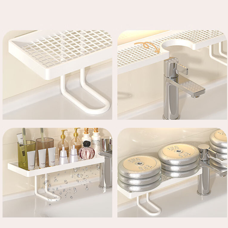 🔥50% di Sconto Offerta Limitata! 💦 Addio al Disordine e al Calcare sul Piano Lavandino 🔥 Mensola Organizer per Lavandino da Appoggio sul Rubinetto