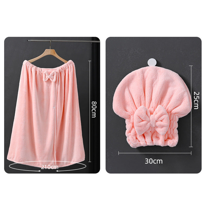 ✨50% DI SCONTO ORA! ✨Set da 2 pezzi con telo bagno indossabile e cuffia asciugacapelli, extra large, morbidi e assorbenti