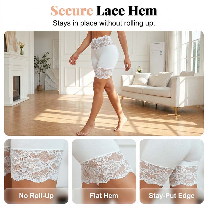 Mutandine di sicurezza in pizzo elasticizzato da donna
