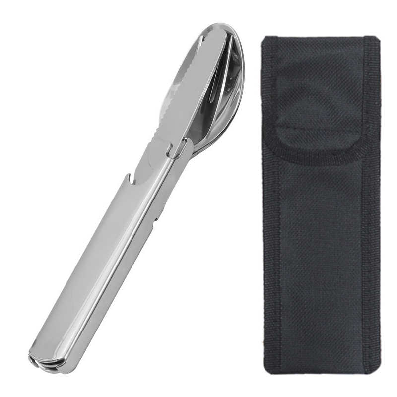 Set di posate portatile 4 in 1 in acciaio inox
