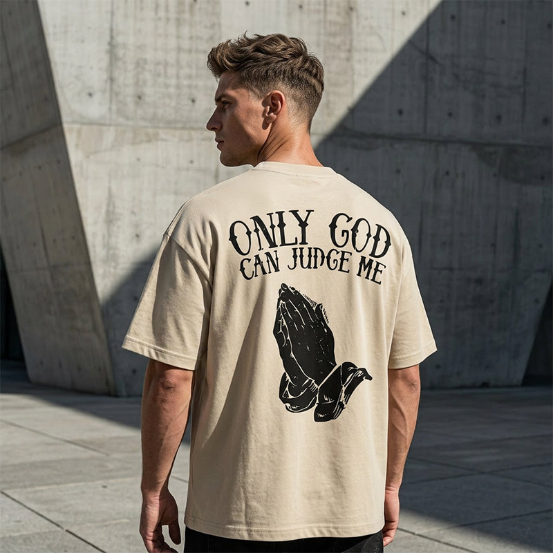 T-shirt uomo con stampa mani in preghiera
