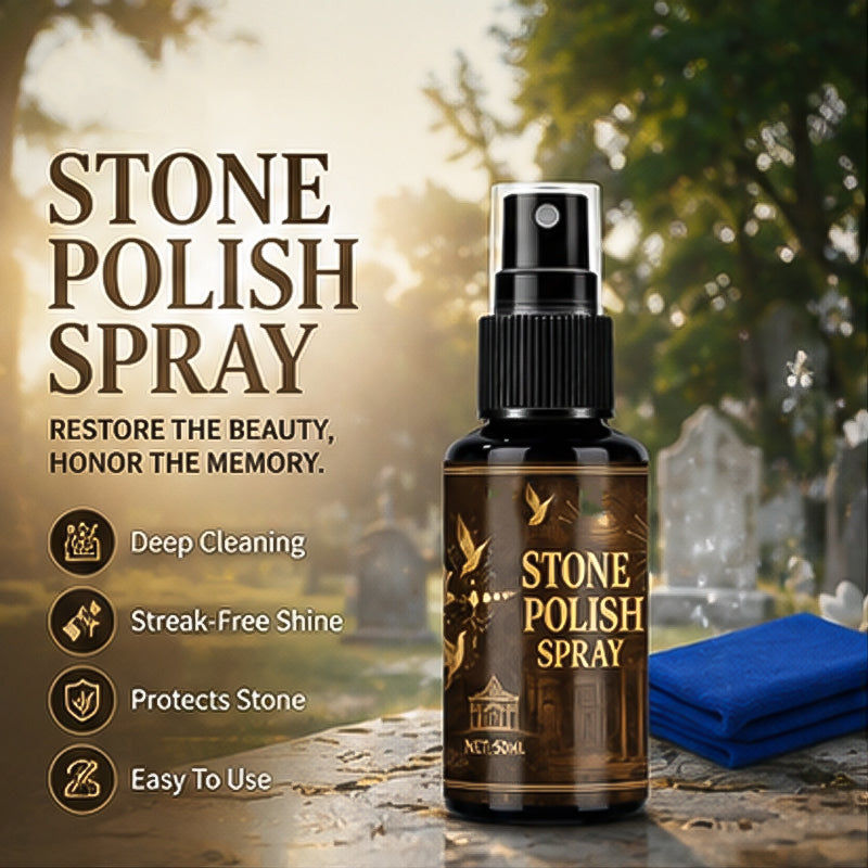 🏛️ Spray detergente per lapidi + panno in microfibra – Rimuove muschio e sporco – Pagamento in contrassegno 🔥✨
