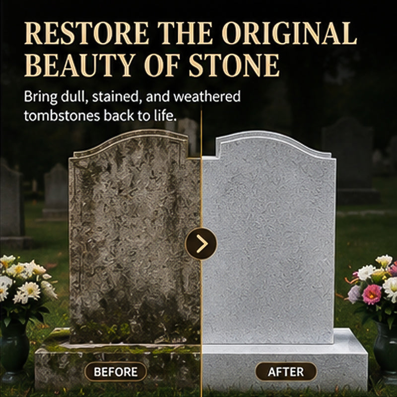 🏛️ Spray detergente per lapidi + panno in microfibra – Rimuove muschio e sporco – Pagamento in contrassegno 🔥✨
