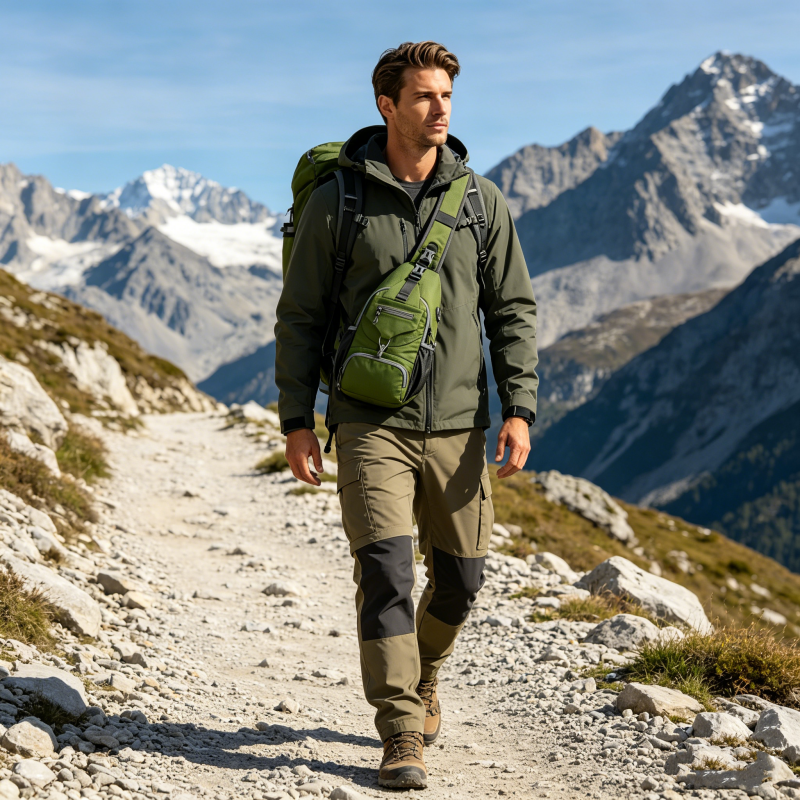 🎒 50% DI SCONTO! ✨ Borsa a tracolla da uomo per attività all'aperto – Molte tasche, resistente all'acqua, parte posteriore traspirante