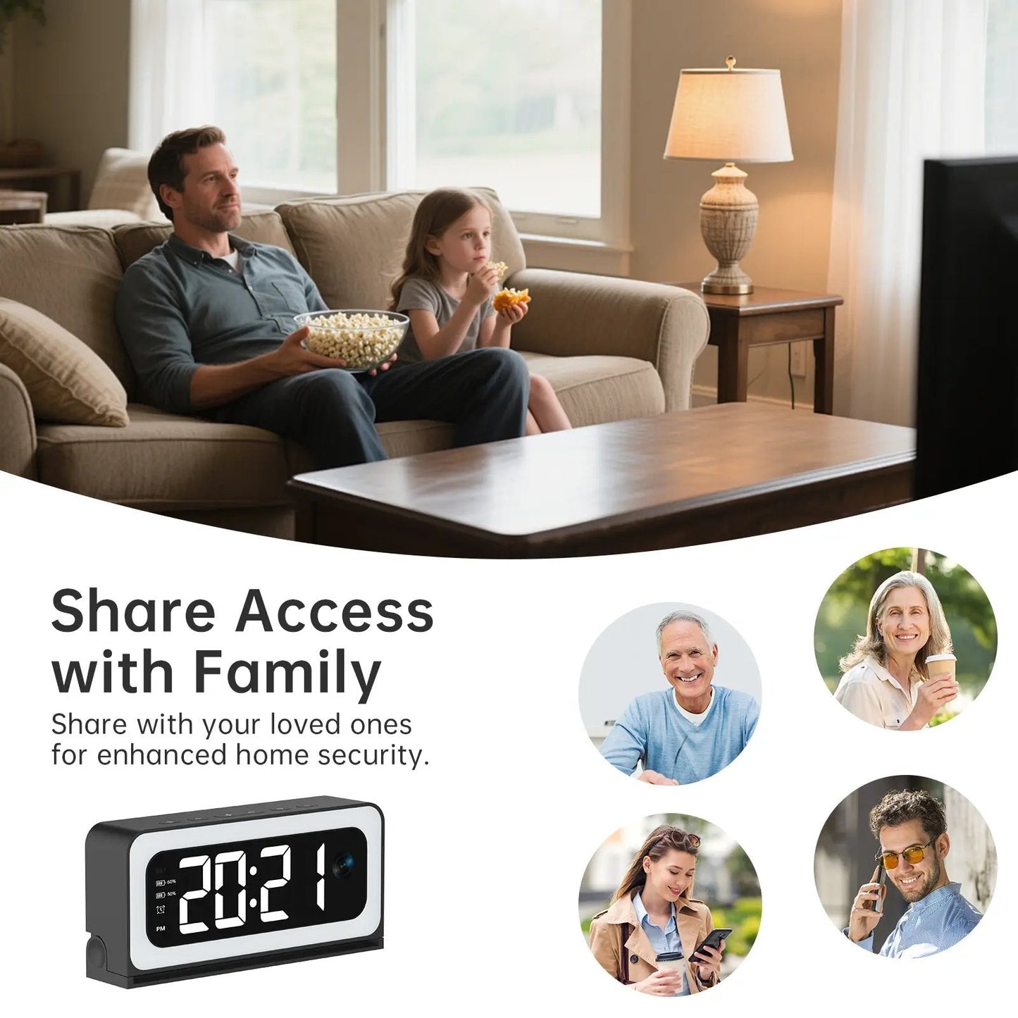⚡ Vendite calde 🔥 Fotocamera orologio digitale intelligente con WiFi dual band (5 GHz e 2,4 GHz) | Sistema di sicurezza domestica e monitoraggio in tempo reale