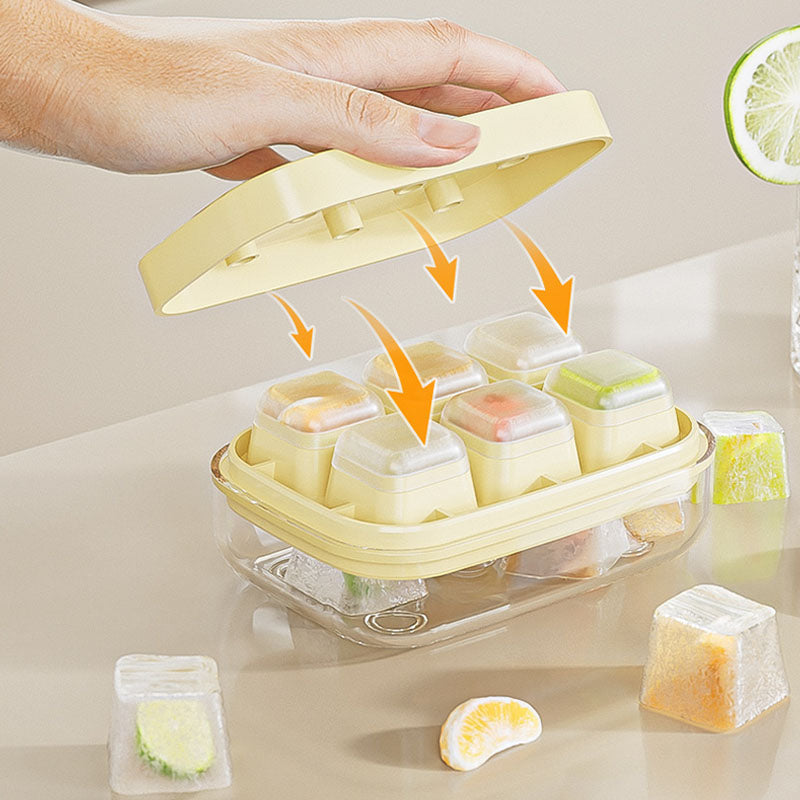 Stampo per cubetti di ghiaccio mini a 6 scomparti, sicuro per alimenti e facile da staccare