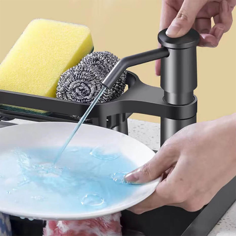 ⏰SCONTO DEL 50% A TEMPO LIMITATO! 🧼🚰 Basta cercare quella scomoda bottiglia di sapone: questo dispenser integrato eroga il sapone quando serve, senza ingombro né fuoriuscite. 🍽️