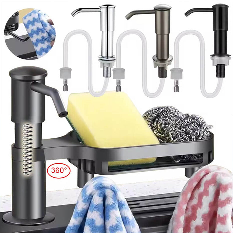 ⏰SCONTO DEL 50% A TEMPO LIMITATO! 🧼🚰 Basta cercare quella scomoda bottiglia di sapone: questo dispenser integrato eroga il sapone quando serve, senza ingombro né fuoriuscite. 🍽️