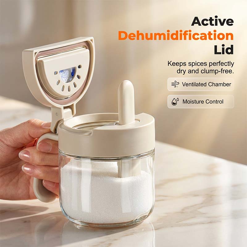 Portable Spice Jar with Spoon Holder