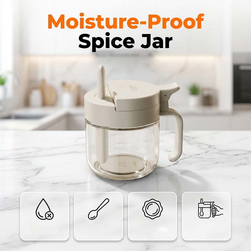 Portable Spice Jar with Spoon Holder