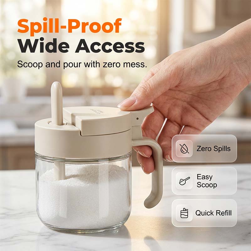 Portable Spice Jar with Spoon Holder
