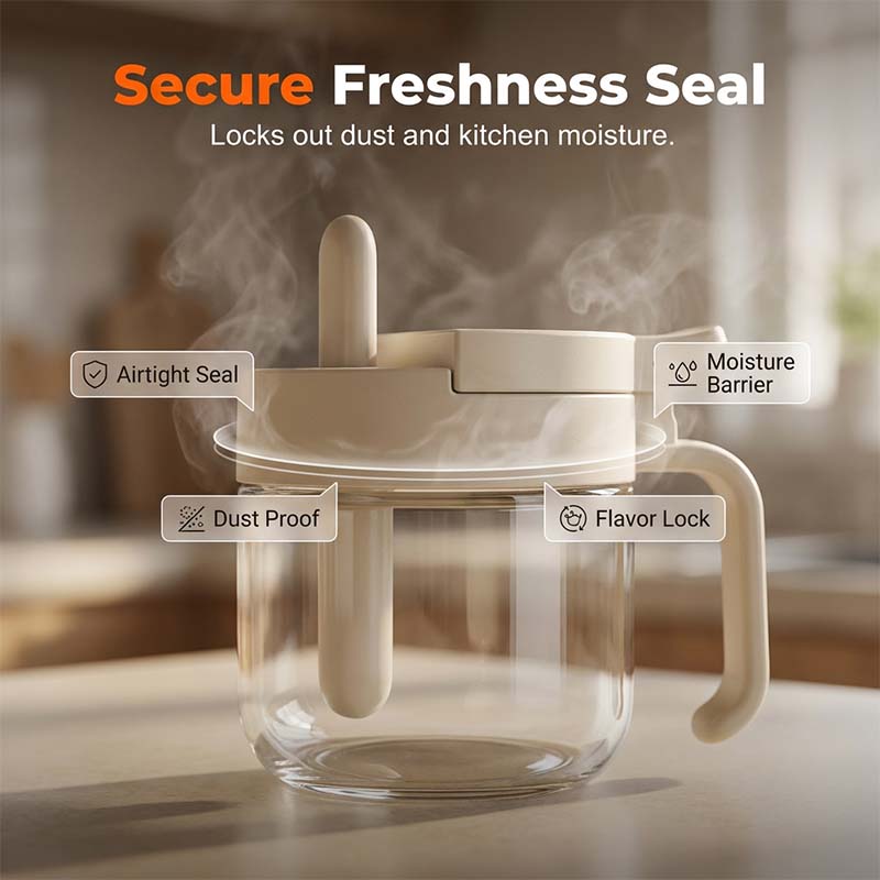 Portable Spice Jar with Spoon Holder