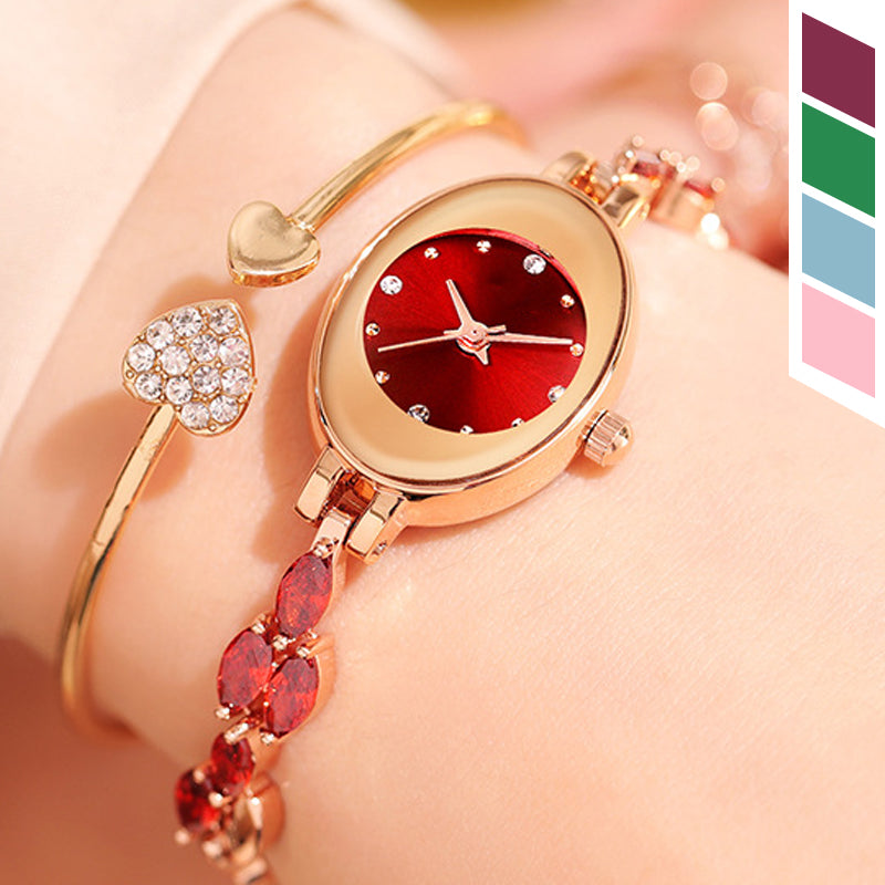Orologio da polso da donna con zirconi colorati