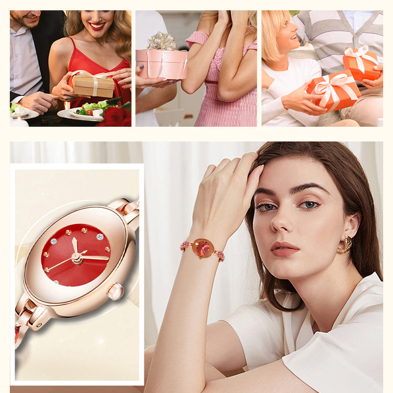 Orologio da polso da donna con zirconi colorati