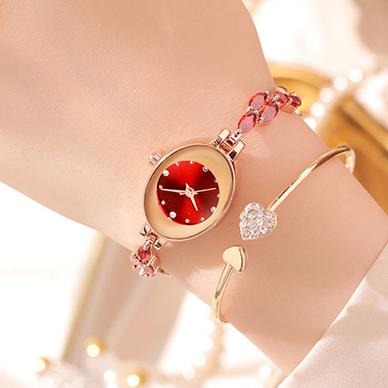 Orologio da polso da donna con zirconi colorati