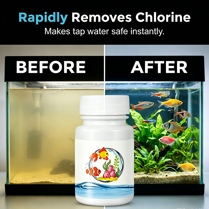✨Pastiglie decloranti per acquario🐟Confezione da 50g, rimuovono rapidamente il cloro dall’acqua del serbatoio. Proteggono le branchie dei pesci, riducono lo stress, facili da dosare.