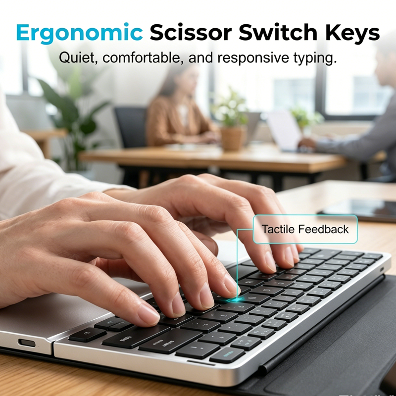 Tastiera Pieghevole Ultra Sottile con Touchpad e Supporto Integrato