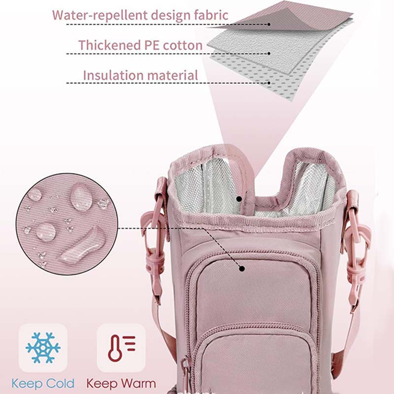 Borsa Porta Borraccia Grande Capacità con Tracolla Regolabile