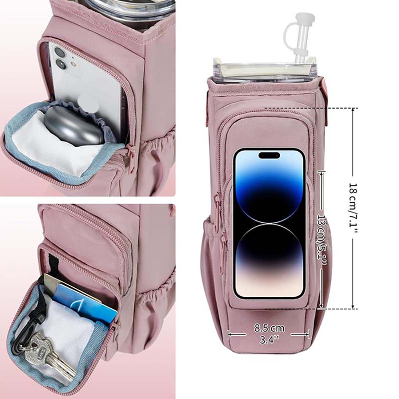 Borsa Porta Borraccia Grande Capacità con Tracolla Regolabile
