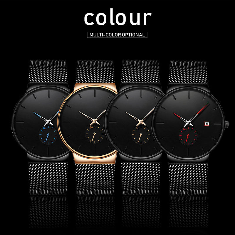 Orologio da uomo minimalista impermeabile al quarzo