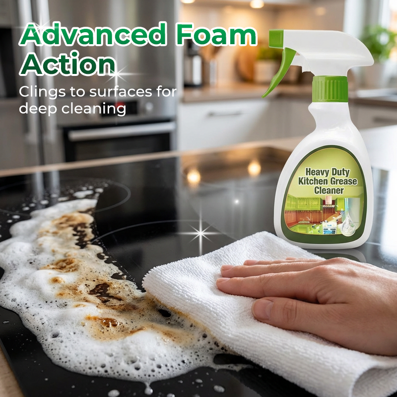 Sgrassatore Spray Schiuma Attiva per Cucina - Rimuove Grasso Bruciato e Incrostato