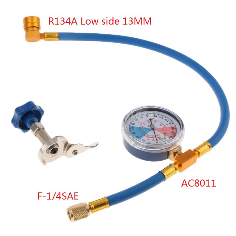 🔧 SCONTO DEL 50% A TEMPO LIMITATO! ✨ Tubo di ricarica per climatizzatori R134a con manometro – 0-350 PSI, raccordo da 13 mm, blu 🚗