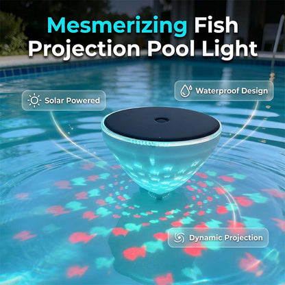 Luce Solare Galleggiante per Piscina con Proiezione di Pesci