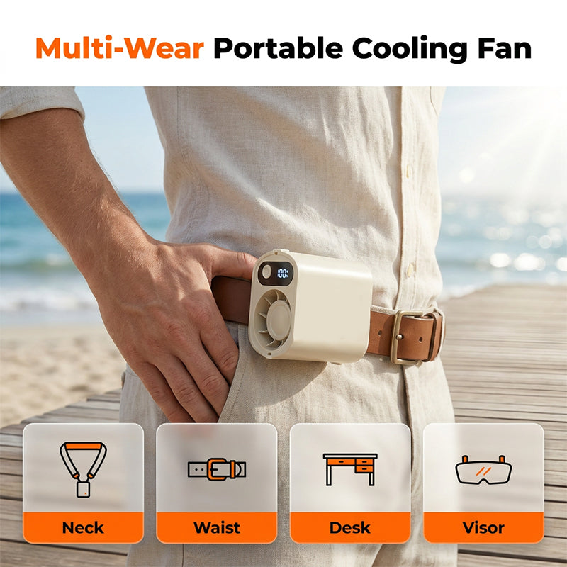 Ventilatore portatile da cintura con display digitale