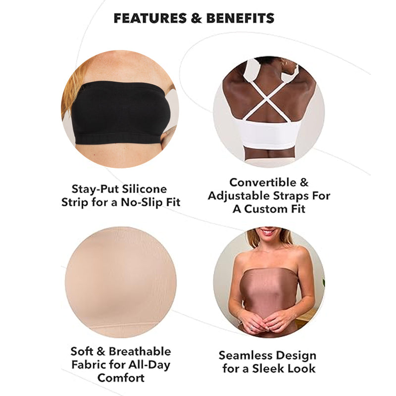 Reggiseno Senza Ferretto con Spalline Rimovibili per Donna
