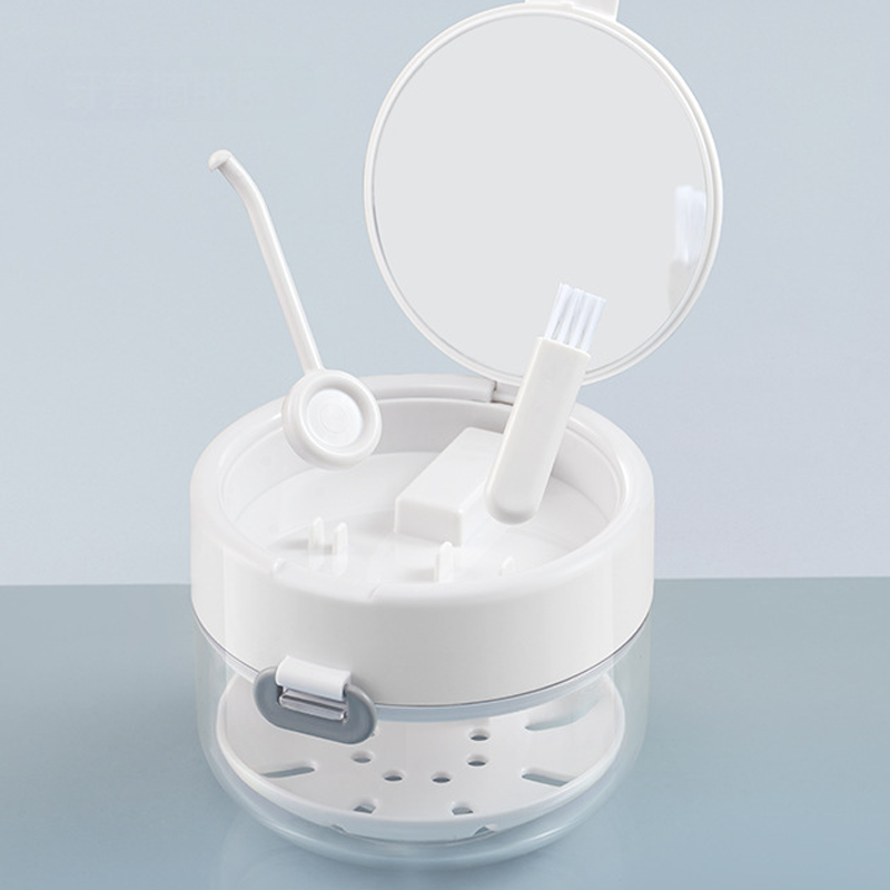 Custodia All-in-One per Apparecchio Dentale – Pulisce, Conserva e Organizza – Bagno, Specchio e Spazzola Inclusi. Chiusura Ermetica, Design Compatto.