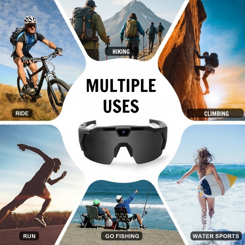 Set di occhiali con videocamera per ciclismo e outdoor