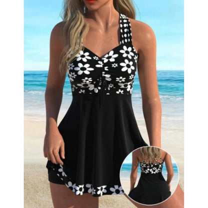Tankini Donna a Stampa Floreale con Pantaloncino