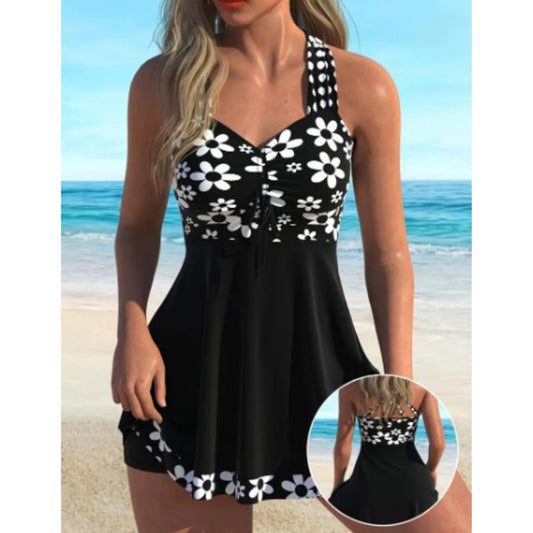 Tankini Donna a Stampa Floreale con Pantaloncino