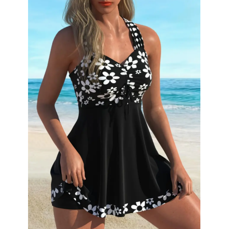 Tankini Donna a Stampa Floreale con Pantaloncino