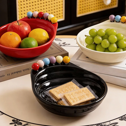 Ciotola Porta Snack a Forma di Piede con Forchettine da Frutta Integrate
