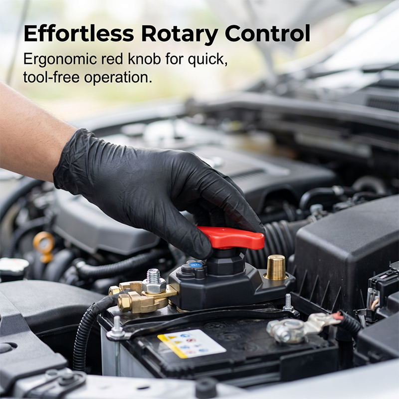 Interruttore rotativo universale per scollegamento batteria