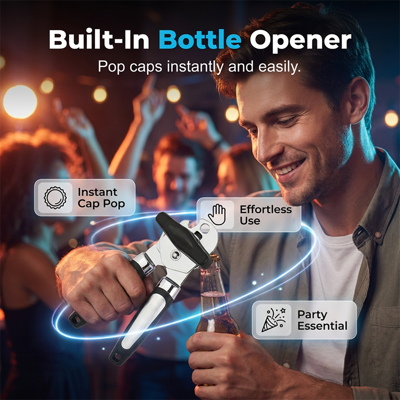 Apriscatole Multifunzionale 3 in 1 con Apribottiglie