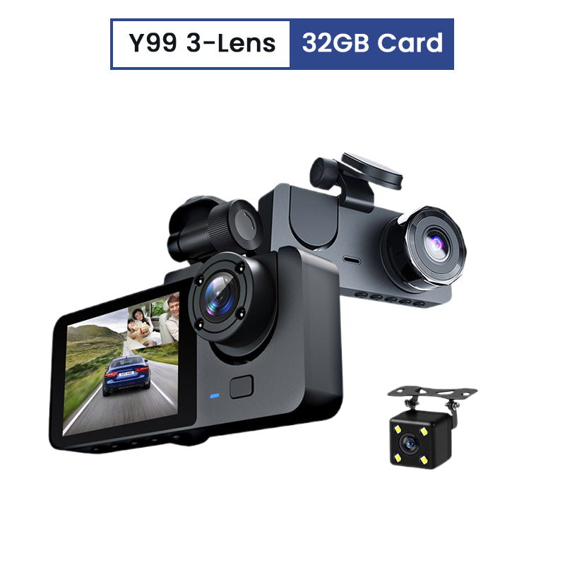Dash Cam HD a 4 Obiettivi con Visione Notturna