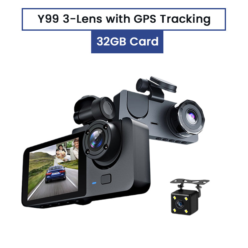 Dash Cam HD a 4 Obiettivi con Visione Notturna