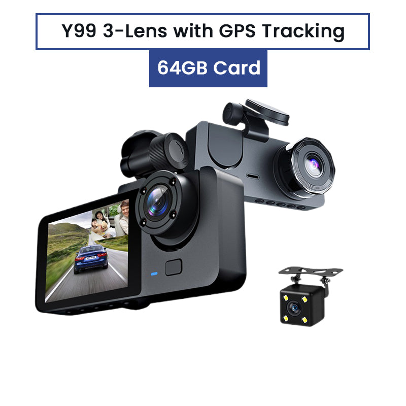 Dash Cam HD a 4 Obiettivi con Visione Notturna