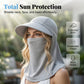 Maschera solare integrale traspirante con apertura per coda di cavallo